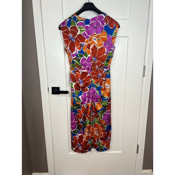 NEW! Maggy London Women's Sleeveless Midi Floral Dress V-Neck Size‎ 6 Wedding - Picture 10 of 12